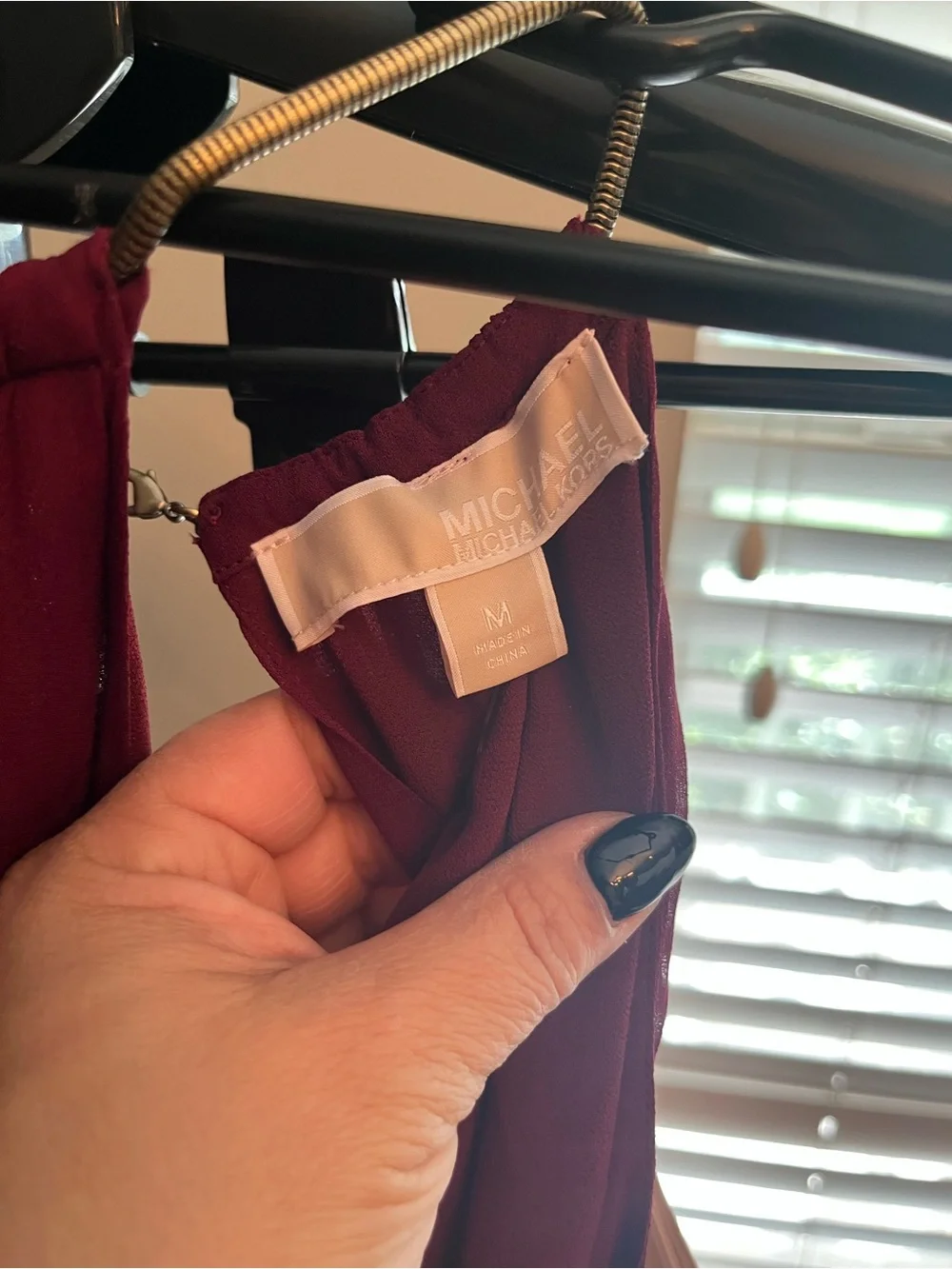 Michael Kors Sleeveless V-Neck Maxi Dress in Wine